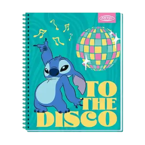Cuaderno Universitario 100 Hojas 7mm Stitch Disco