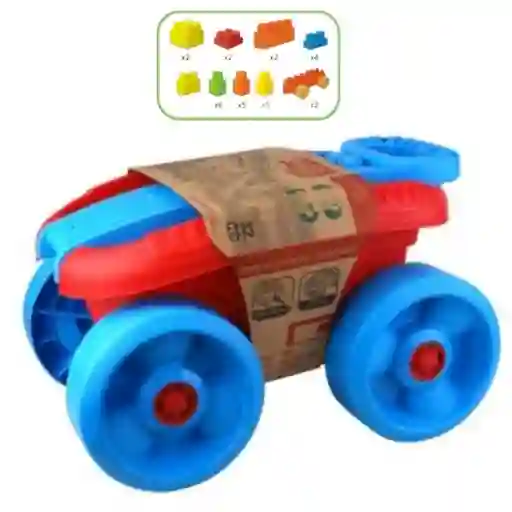 Carro Con Manilla Y 32 Mega Block
