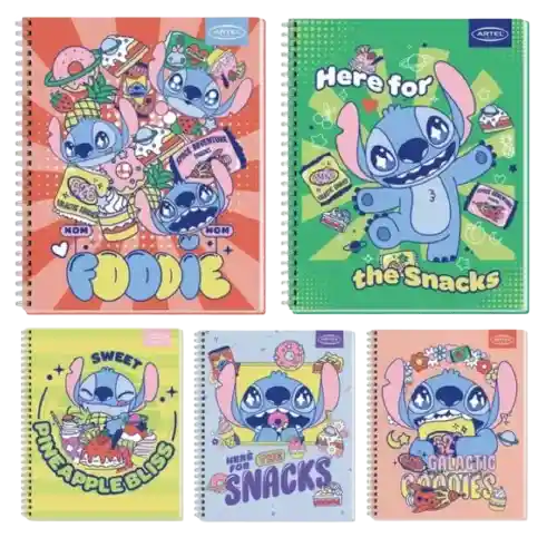 Cuaderno Universitario 100 Hojas 7mm Stitch Foodie
