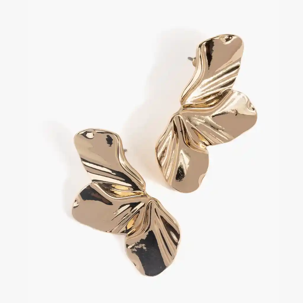 Aros Mujer Semiflor Dorado