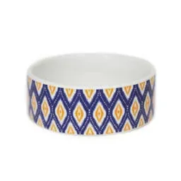 Brnx - Plato Ceramica Diseño Boho, Vintage Azul, Minimalista Negro O Mosaico Celeste Talla L