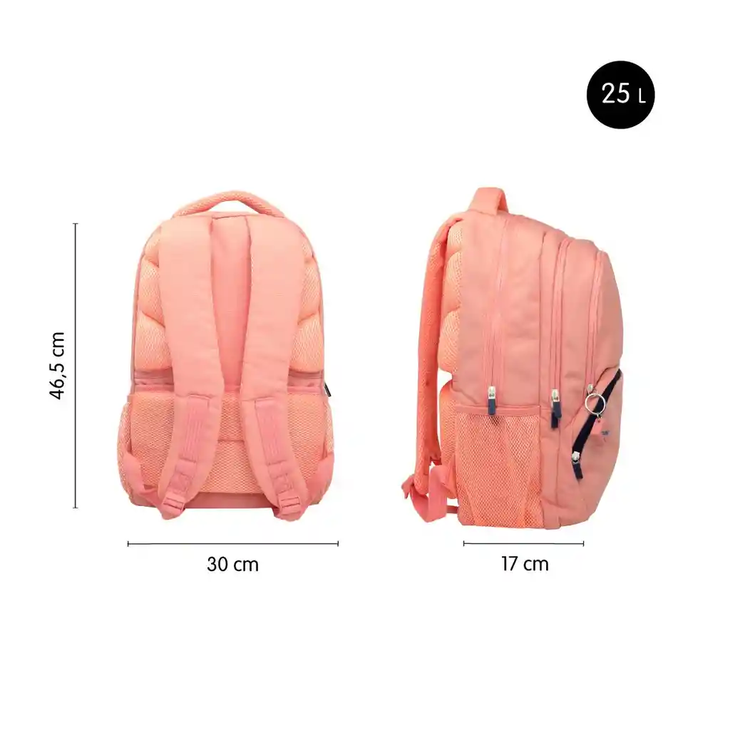 Mochila Escolar 4 Cremalleras (25 L) Colección 430 Since 1918, Rosa