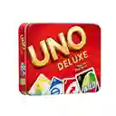 Uno Deluxe Juego De Cartas + Caja De Aluminio Jugo De Mesa