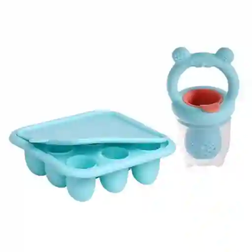 Chupete Fruta Para Bebe + Molde Para Helados (celeste)