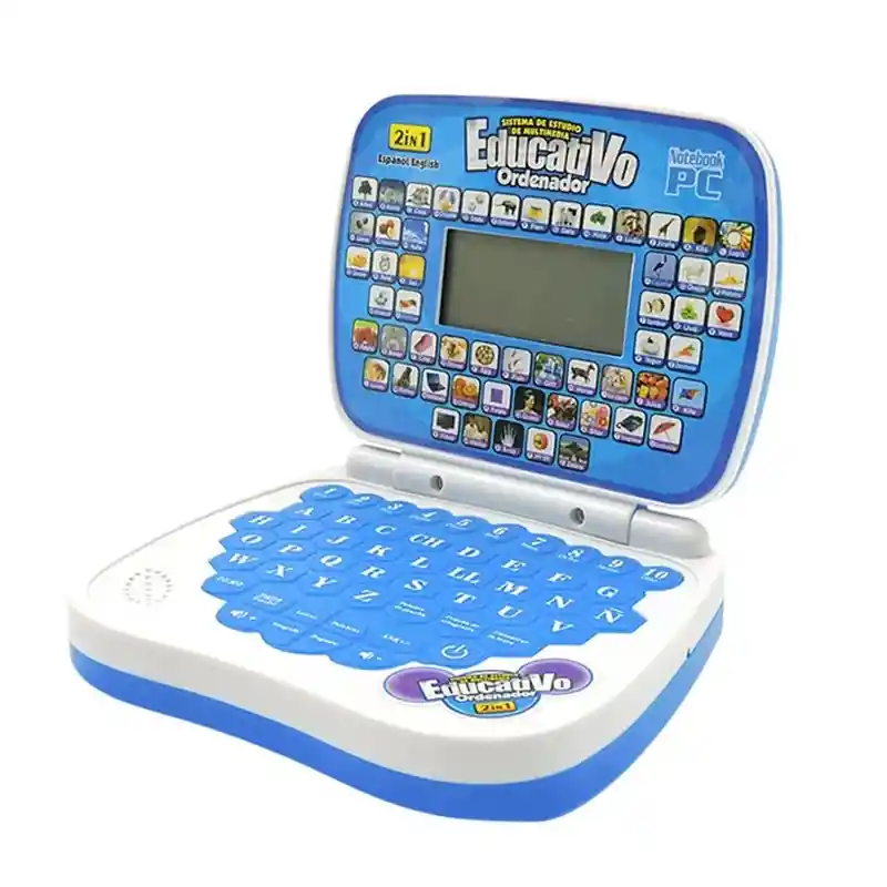 Juguete Mini Computadora Didactica Educativa Notebook Infantil (celeste)