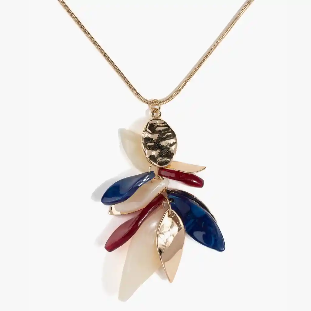 Collar Mujer Charm Pétalos Dorado