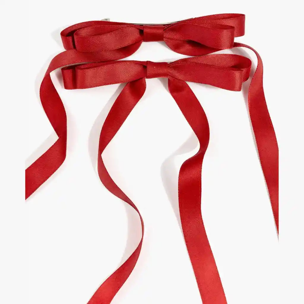 Set Pinches Mujer Cintas Largas Burdeo