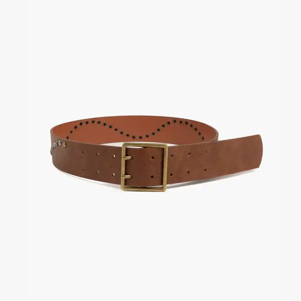 Cinturón Mujer Tachas Zigzag M/l Café