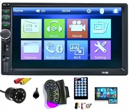 Radio Auto 2 Din Mirror Link+ Mando/7018b + Cámara De Reversa