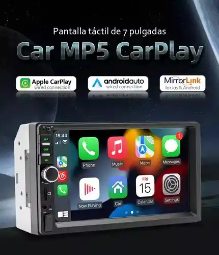Radio Para Auto Con Pantalla Bluetooth Carplay Hoso F7018c Mp5 Usb Color Negro