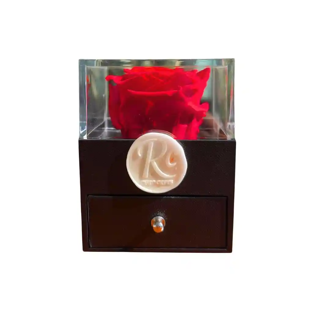 Regalos Exclusivo: Joyero De Lujo Con Rosa Natural Preservada Roja Y Llavero Fantasy De Cartera Con Cristales, El Regalo Perfecto