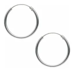 Aros Argolla Mediana Mujer Plata Italiana 925