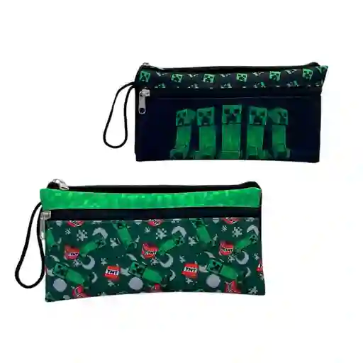 Estuche Doble Cierre Minecraft 2 Diseños