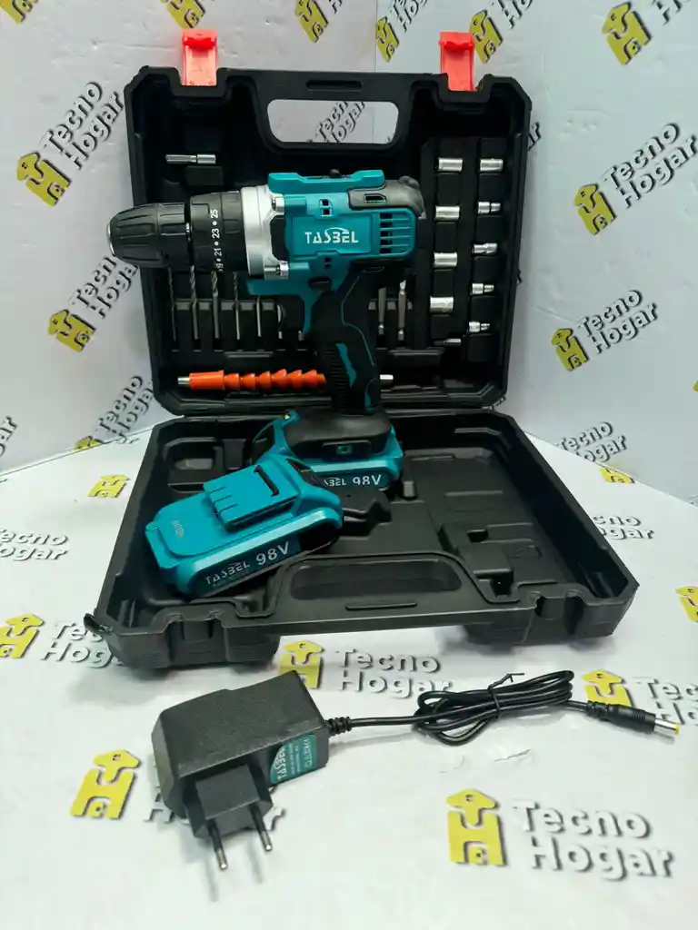 Taladro 98v Inalámbrico Recargable + 2 Baterias Tasbel