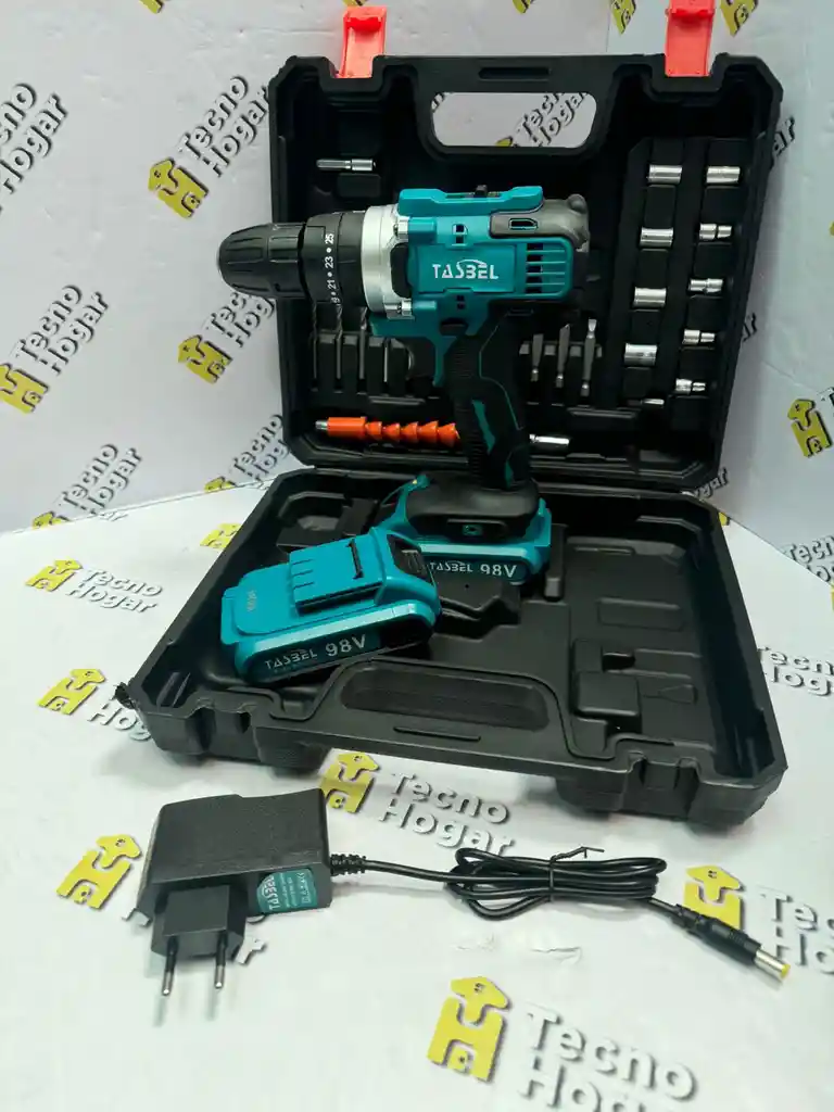 Taladro 98v Inalámbrico Recargable + 2 Baterias Tasbel