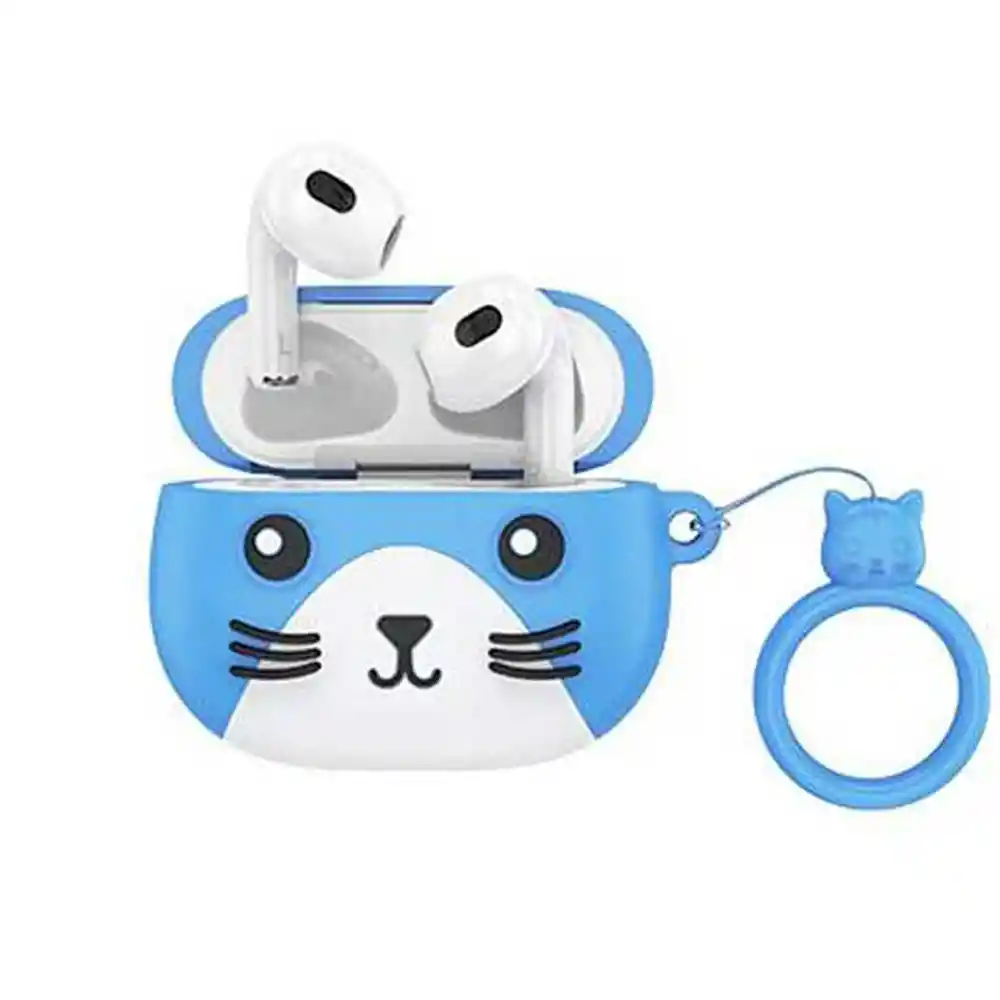 Audifonos Inalambricos Bluetooth Tws In Ear Hoco Ew46 Gato Azul