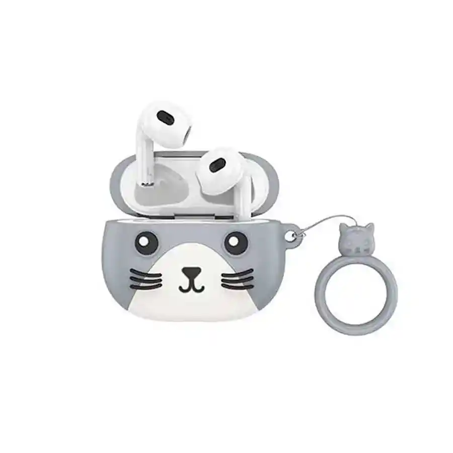 Audifonos Inalambricos Bluetooth Tws In Ear Hoco Ew46 Gato Gris