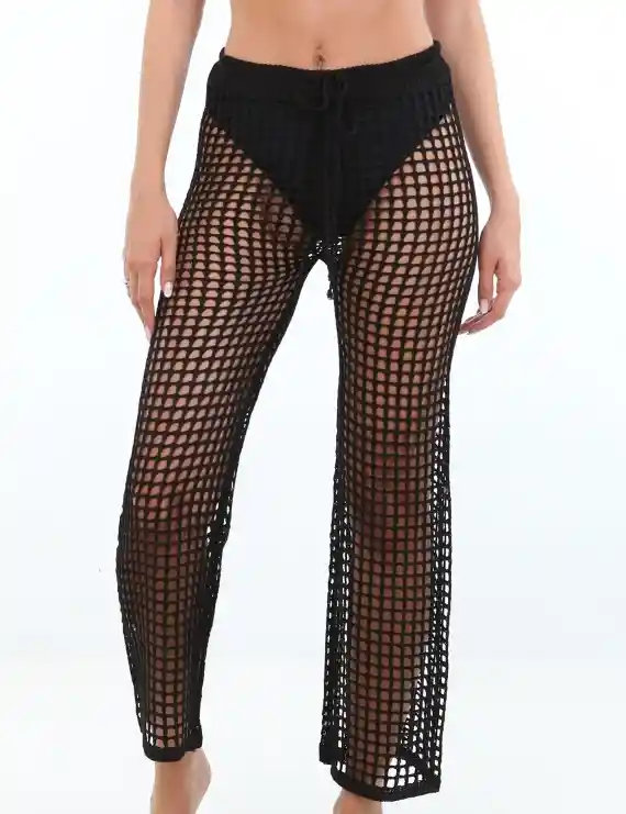 Salida De Playa Tipo Pantalón Negro L