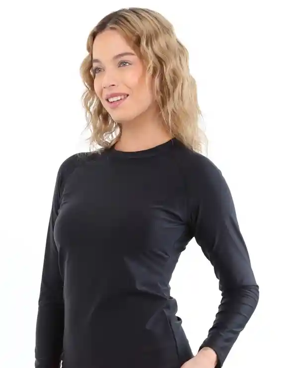 Polera Mujer Protección Uv Negro M
