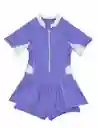 Traje De Baño Niña Con Falda Protección Uv Morado 6