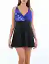 Traje De Baño Falda Estampado Azul Xl
