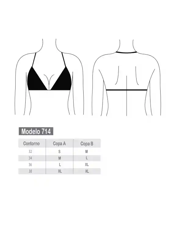 Bikini Triangulo Argolla Azul S