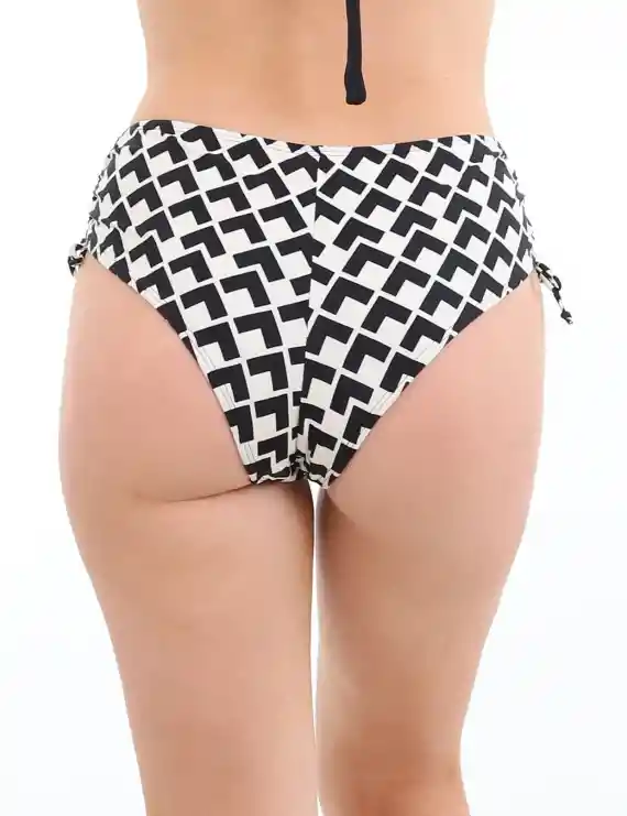 Bikini Calzón Cadera Ajustable Estampado Beige M