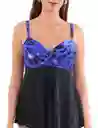 Tankini Basico Estampado Azul Xxl