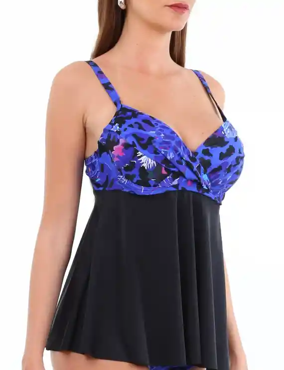 Tankini Basico Estampado Azul Xxl