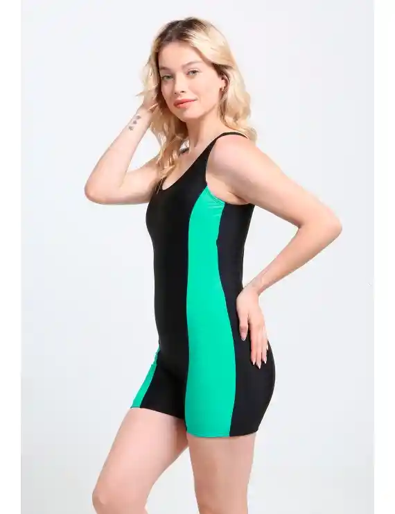 Traje De Baño Deportivo Media Pierna Verde Xxl