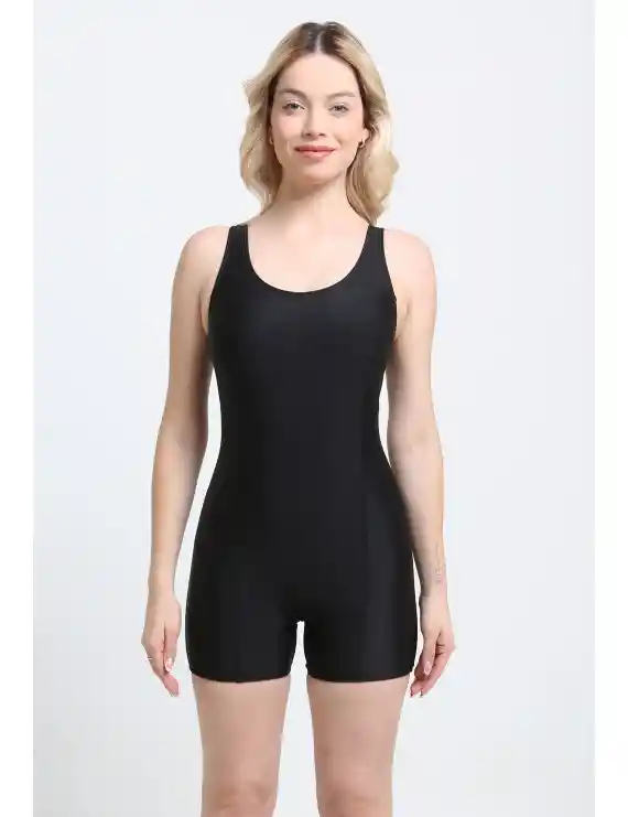Traje De Baño Deportivo Media Pierna Negro S