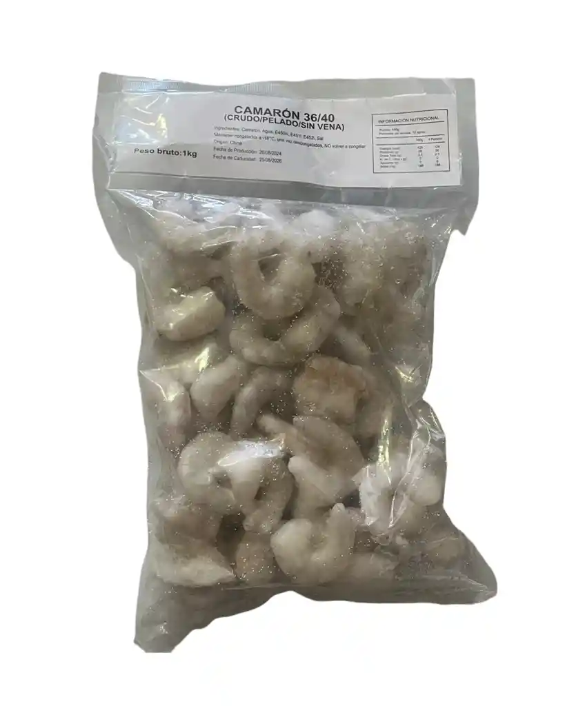 Camaron Crudo Pelado 36/40 1kg