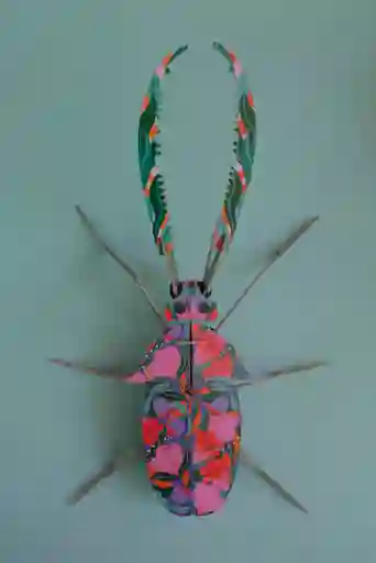 Ciervo Volante Florido Armable Para Pared
