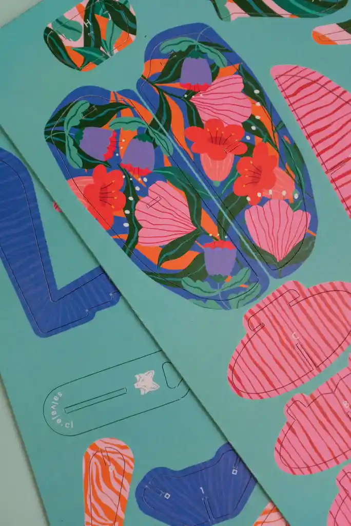 Ciervo Volante Florido Armable Para Pared