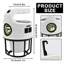 Lampara De Mano Solar Recargable Blanca