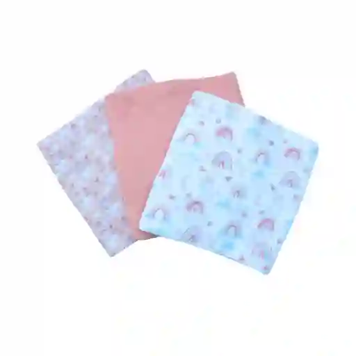 Set De 3 Pañales De Algodón Rosa