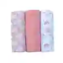 Set De 3 Pañales De Algodón Rosa
