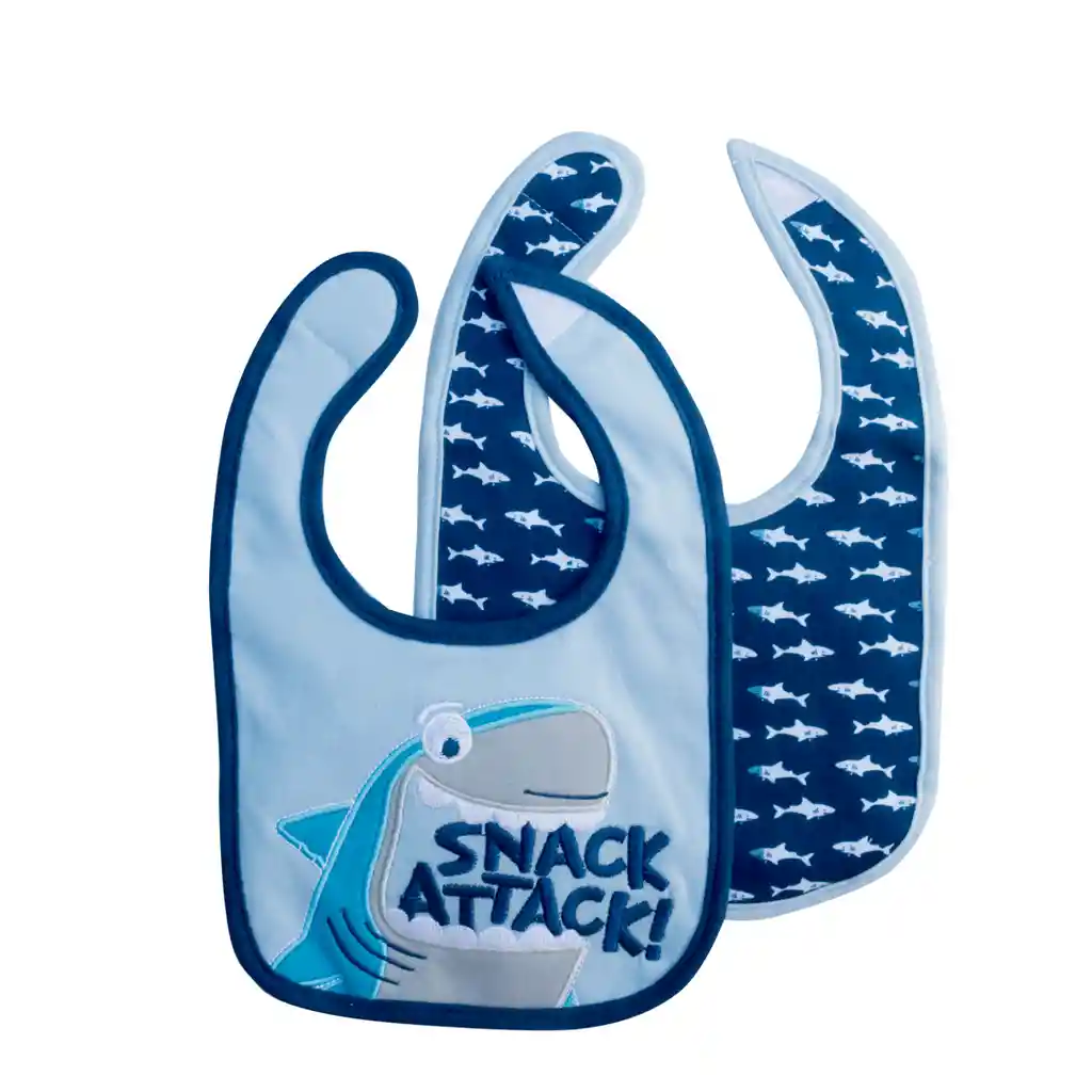 Set De 2 Baberos Impermeables Azul