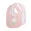 Set De 2 Baberos Impermeables Rosa