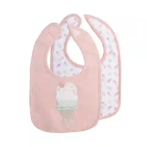 Set De 2 Baberos Impermeables Rosa
