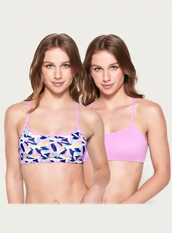 Pack 2 Petos Algodón Mujer Palmers Fucsia Padding Removible P2187 Talla M