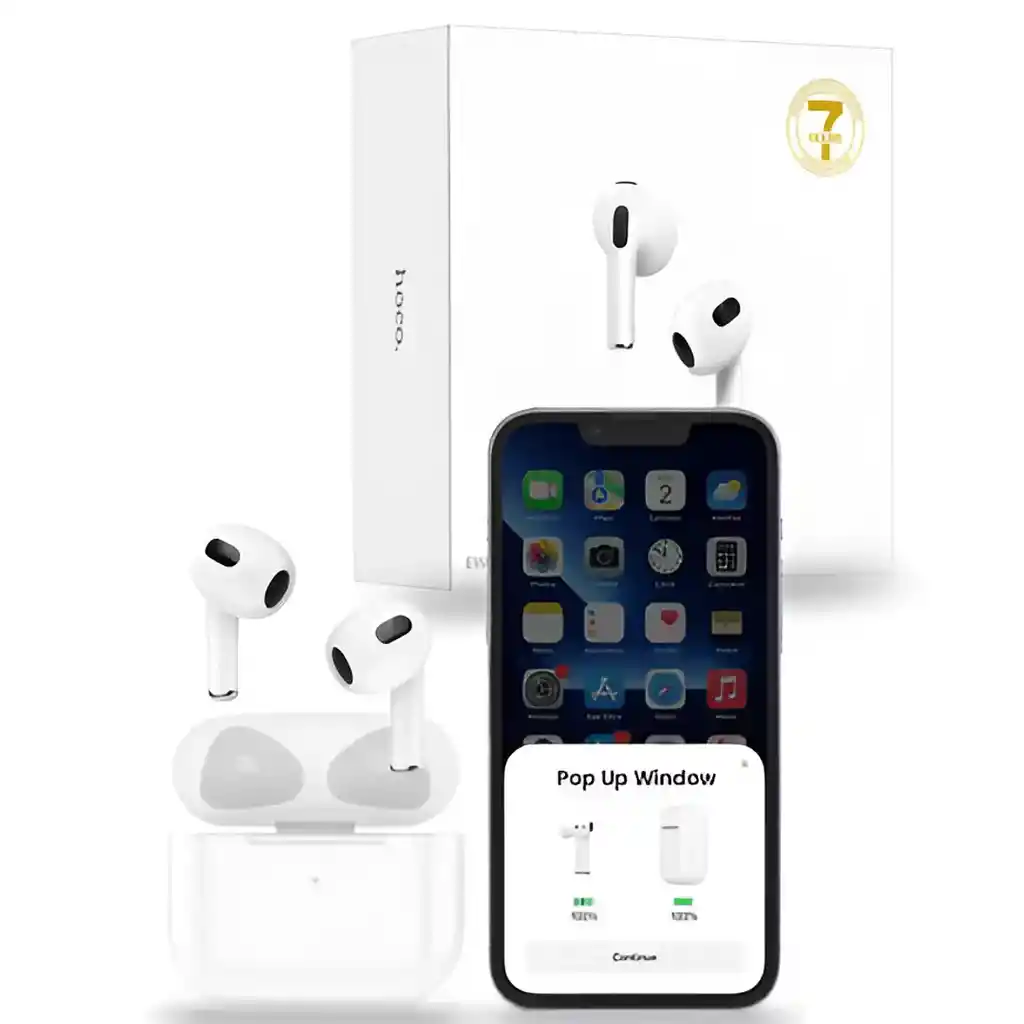 Audifonos Inalambricos Bluetooth Tws Hoco Ew43 3ra Generacion Blanco