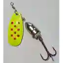 Spinner Silstar 5g 5cms #2 Bell Spring Puntos Rojos Sobre Amarilo Reverso Plateado