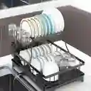 Secaplatos De Aluminio Elegante 2 Niveles Con Cubiertero