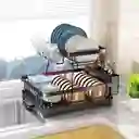 Secaplatos De Aluminio Elegante 2 Niveles Con Cubiertero