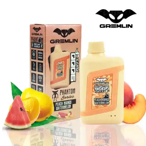 Cigarro Electrónico Vaper Desechable Gremlin Phantom 9000 Peach Mango Watermelon 4,5%