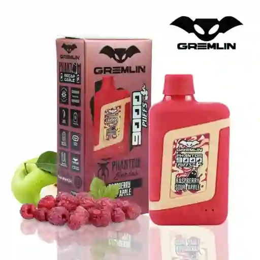 Cigarro Electrónico Vaper Desechable Gremlin Phantom 9000 Raspberry Sour Apple 4,5%