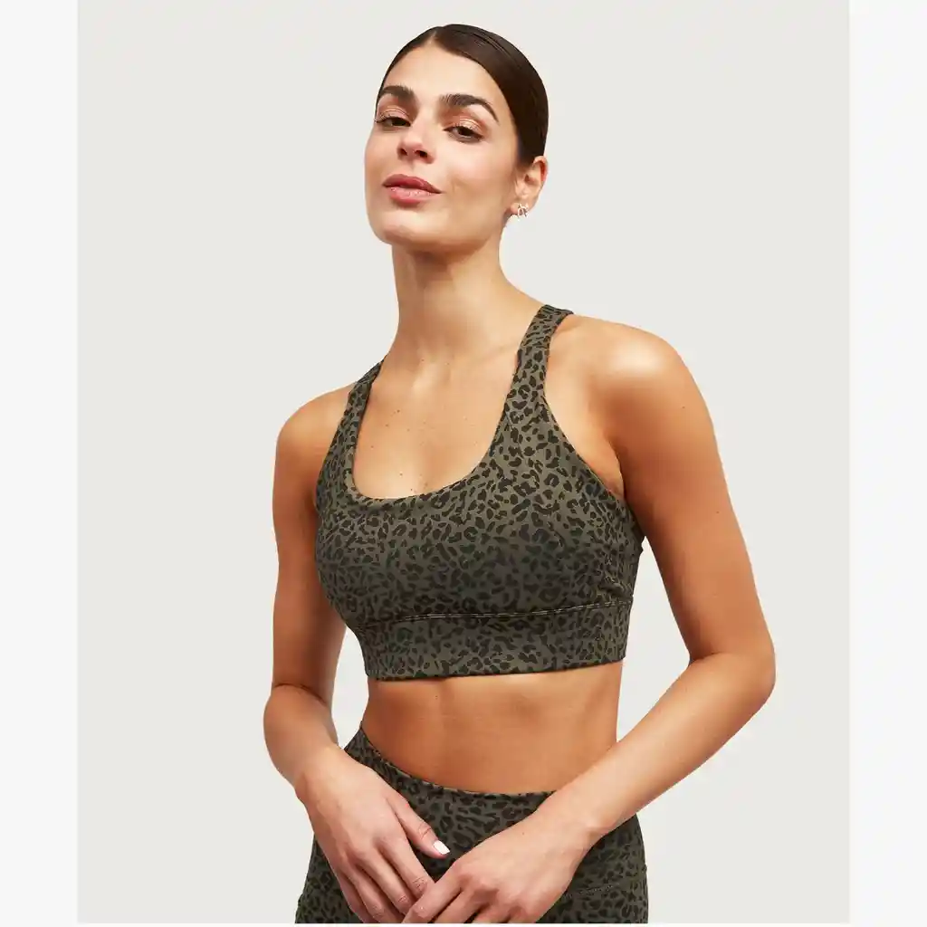 Peto Deportivo Mujer Leopard Print S Verde