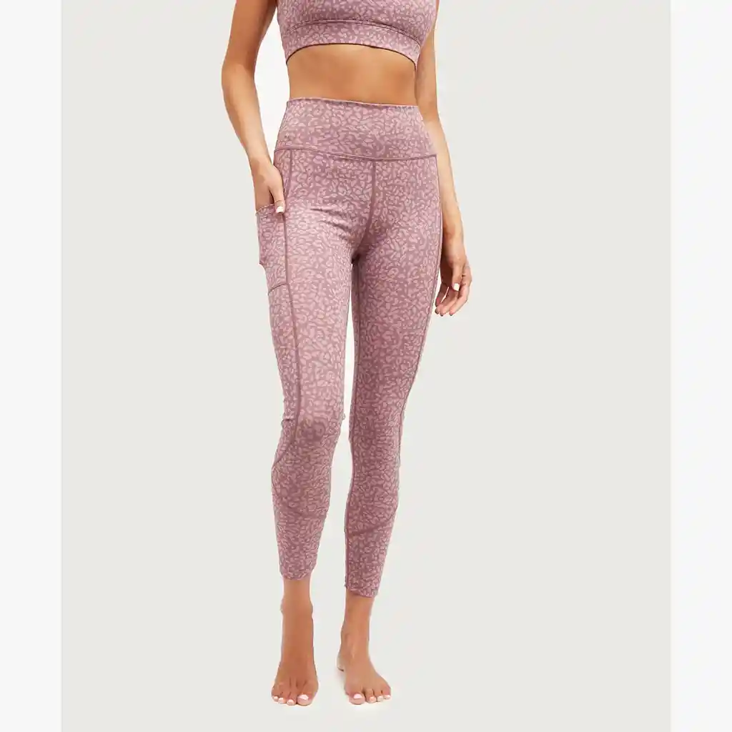 Calza Deportiva Mujer Animal Print M Rosado