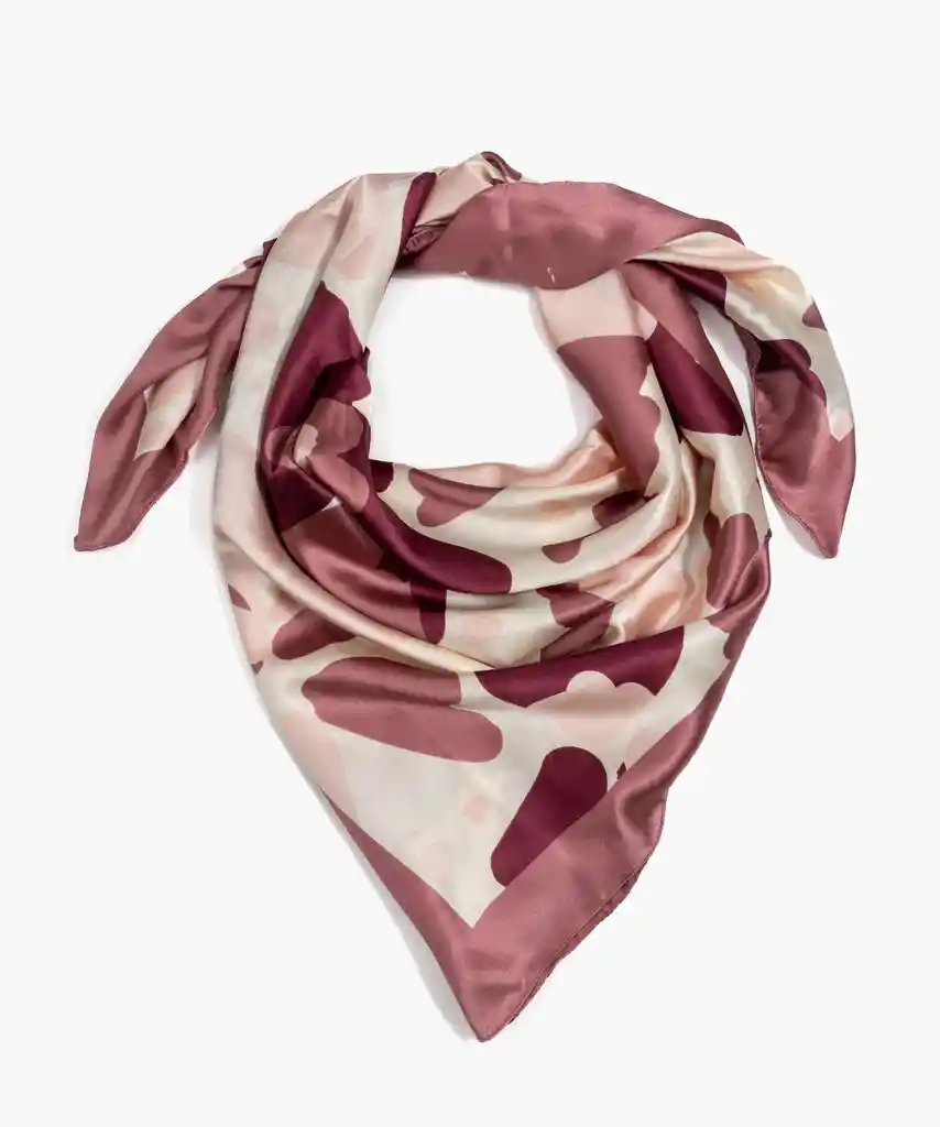 Pañuelo Mujer Flores Manchadas Rosado